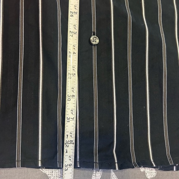 ♠️”Claiborne” Men’s Black/White/Taupe Beige Pinstriped Long Sleeved Dress Shirt - Picture 9 of 10